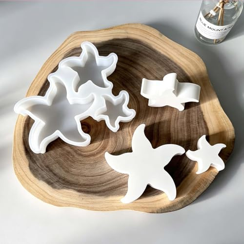 Moldes de silicona para fundición de estrellas de mar, molde de fundición marítimo 3D para yeso, resina epoxi y hormigón, decoración de verano, decoración de baño, molde de estrella para manualidades