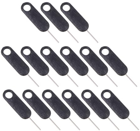 OATIPHO Ago per Sim Cellulare 15 Pezzi in Lega di Alluminio Nero Leggero per Estrazione e Rimozione Schede Sim su Tablet e Smartphone