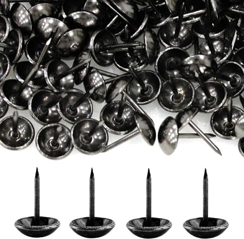 BetterJonny - Clavos de tapiz, 1000 unidades, resistente, 17 x 11 mm, bronce, clavos, tapicería, decoración de uñas, retro, para muebles, sofás, sillones de cama, sillas, vintage, color negro