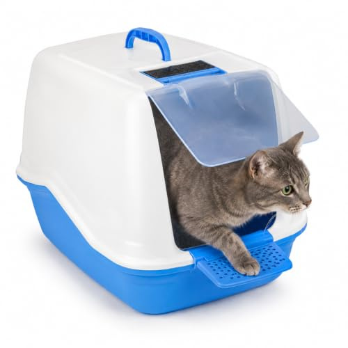 MPS Toilette per gatti Lettiera Chiusa Netta Maxi con Filtro e Paletta all'Interno 66X49XH50 Colori Assortiti