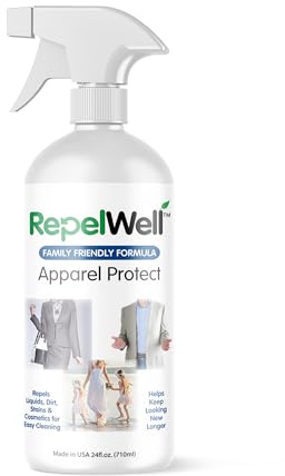RepelWell Apparel Protect (24oz) Stain & Water Repellent Spray – Non-Toxic, Eco-Friendly, Pet-Safe Sprays for Clothing & More