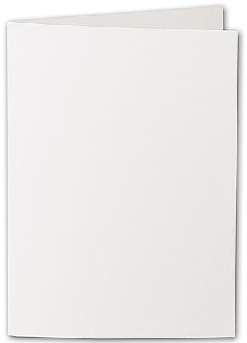 ARTOZ 15x DIN A5 Faltkarten - Ivory-Elfenbein (Creme) gerippt 148 x 210 mm Klappkarten hochdoppelt - Blanko Doppelkarte mit 220 g/m² edle Egoutteur-Rippung