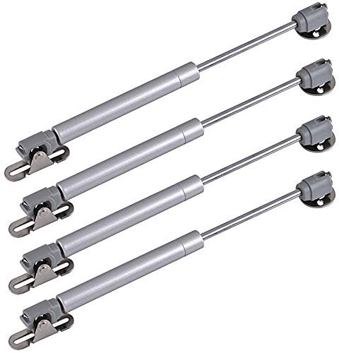JJDD Türdämpfer Gasdruckfeder für Schranktüren, 100 N/100 kg, 20,3 cm, silberfarben, für Schranktür, mit weicher Gasdämpfung, 4 Stück