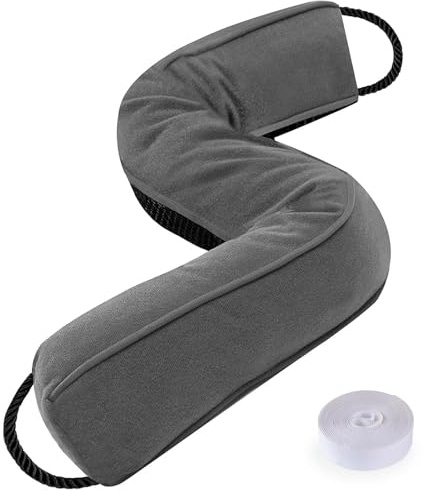 Sunolga 96,5 cm beschwerter Tür-Zugluftstopper unter der Tür, Geräusch-Luftstopper, 1 kg, dreieckige Säule, schalldicht, Zugluftschutz für Türen und Fenster, maschinenwaschbar, Grau