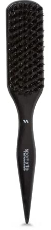 Spornette Boar Bristle Hair Brush for Women - Big Wonder Teasing Brush with Boar & Tourmaline Nylon Bristles - Tapered Handle for Back Brushing, Combing and Creating Volume & Slick Backs (Black)