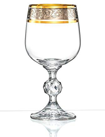 Crystalex Weingläser Weißweinglas Claudia Exclusive Kristallglas Platin Gold 6er Set 150 ml