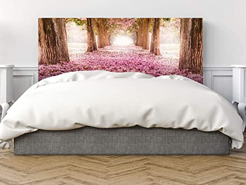Oedim Cabecero Cama Pegasus Árboles con Flores Rosas, 135x60cm, Disponible en Varias Medidas, Cabecero Ligero, Elegante, Resistente y Económico