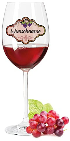 Leonardo Weinglas mit UV-Druck - Weinranke mit Name - Persönliche Geschenke - Geburtstagsgeschenk für Männer & Frauen sowie Mama & Papa - Geeignet als Rotweingläser Weißweingläser Farbe Daily UV