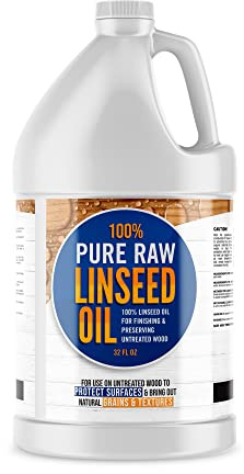 Ecoxall 100% Pure Raw Linseed Oil for Wood Finishing, Conditioner, and Protection for Indoor Outdoor Furniture, Floors, Decks, 1 Gallon (128 Fl oz), Pack of 1
