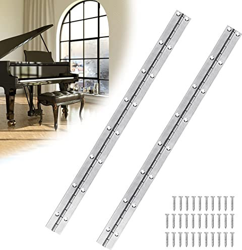 ANTHYTA Charnière à Piano Métal 38 cm 24 Vis 16 Trous Meubles Placard Fenêtre Armoire
