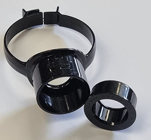 Floplast Soil Pipe Black Strap Boss with 40mm Solvent Boss Adapter