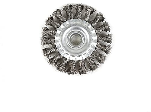 Twist Wire Wheel Brush, Flat Knotted Steel Wire Angle Grinder Accessory for Cleaning, Polishing and Sanding (200mm x 22mm)