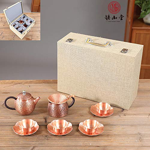 Bronzetopf, Kupfertopf, Tasse Tee, Kupfertopf, Kupfertasse, Kleiner Kupfertopf, Teekanne, Teespender, Haushalt, Geschenkbox, Brautopf-Set (Brautopf-Set)