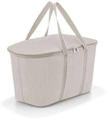 reisenthel coolerbag Herringbone Sand - Kühltasche aus hochwertigem Polyestergewebe – Ideal für das Picknick, den Einkauf und unterwegs