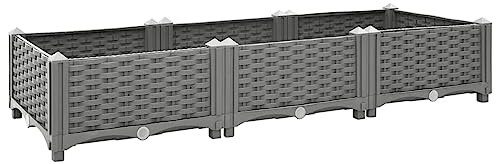 ARKEM Lit surélevé 120x40x23 cm Polypropylène,Bordure Pierre,Kit Gabion,Gabion Jardiniere
