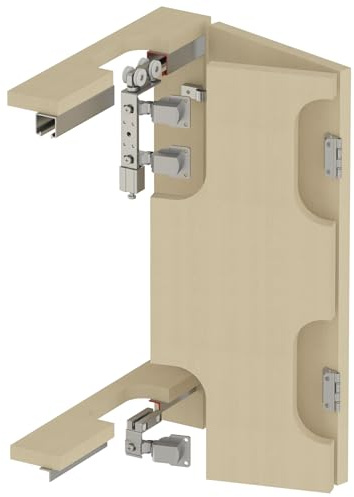Decoranddecor W-Slide Bifold Wardrobe Sliding Door Kit Aluminium Rail and Runners (360 cm Rail for 4 Doors)