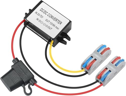 YABOANG DC Buck Converter 20V-72V to 12V, DC Voltage Converter 24V/36V/48V/60V/72V to 5A 60W MAX, 20V-72V to 12V 5A Step Down Power Transformer Module for Automotive, Trucks, Instruments | Step Down Converter for Automotive, Led Lights, Construction Sites, Tools