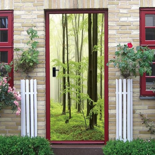 Türtapete Selbstklebend 95x215 cm Türfolie Selbstklebend Wald Türaufkleber Türposter Natürliche Landschaft Türsticker Fototapete 3D Effekt für Schlafzimmer Wohnzimmer Küche A6724
