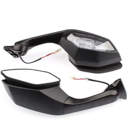 Lenkerendenspiegel Motorrad Schwarze Linke Und Rechte Motorrad-Rückspiegel Mit Blinkern Für R1 R6 Für YZF-R1 2015-2020 Für YZF-R6 2017-2020 Chopper Spiegel