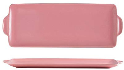 Snowflyk Baking Dish Creative Ceramic Plate Steak Plate Ceramic Plate Home Baking Dish for Lasagne, Pie (Pink Taille unique)