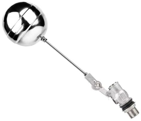 Verstellbares Schwimmerventil aus Edelstahl, 1/2 Zoll, schwimmendes Kugelventil für Warm- und Kaltwassertank, Durchflussregelung DN15, 1 Stück (1/2 5 cm)