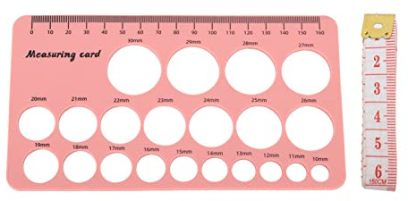 Nipple Ruler, Mothers Nipple Measurement Ruler Flexible Silicone Breast Flange Measuring Tool with 1.5m Soft Tape (Roseate