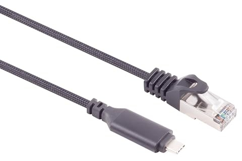 Cable adaptador USB-C a LAN, 3 metros, 1 unidad, 1 Gbit, transferencia de datos USB C 3,1 a RJ45 Ethernet Cat6, cable compacto con smartphone, ordenador portátil, MacBook, 3 metros