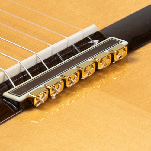Klassische Flamenco-Akustikgitarre Perlen aus goldenem Metall für Nylonsaiten von Alba Guitar Beads