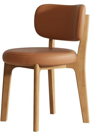 Gepolsterte Landhausstühle mit Holzbeinen, Heimbürostuhl, Schlafzimmer, Ankleidestuhl, moderner Akzentstuhl ohne Armlehnen, praktische Küchenstühle (beige/schwarzes Gestell)