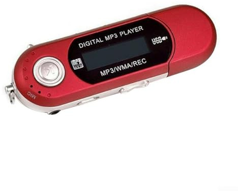 Hasaller Lecteur de musique MP3 portable, écran LCD, lecteur MP3 USB, lecteur de musique MP3 avec écouteurs, clé USB numérique avec fonction radio FM (rouge)