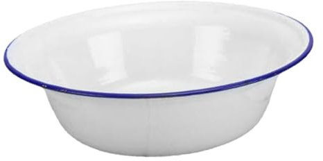 WEKADRIN Enamel Deep Pie Plate 22cm Vintage Oven-Safe Baking Dish Sturdy Enamelware for Roasting Serving and Camping