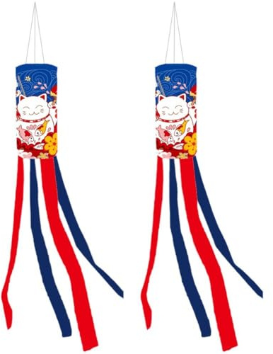 Muteitt Japanese Style Windsock, Decorative Spring Wind Socks Outdoor Decor Windsock Flag Hanging Decor for Wall Tree Front Patio Lawn Garden