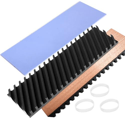 Hodyludy M.2 2280 Kühlkörper 70×20×4mm Kupfer mit Graphen-Beschichtung SSD | M.2 Kühlkörper reinem Kupfer mit Graphen-Beschichtung mit Wärmeleitpad auf Silikonbasis zur Kühlung von 2280 SSD NVME Laptops