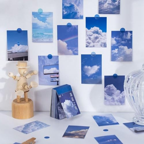 300 piezas de accesorios para álbumes de recortes, pegatinas Washi, accesorios para diario, pegatinas temáticas del cielo para diario de balas, álbumes de fotos, ordenadores, álbumes de recortes (Sky
