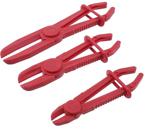 NUOBESTY 3 Pezzi Pinze di taglio per tubi strumenti automobilistici Tubazione fascetta gas pinza di intercettazione dei tubi dell'auto pinza per sigillare l'auto rosso Colore Casuale