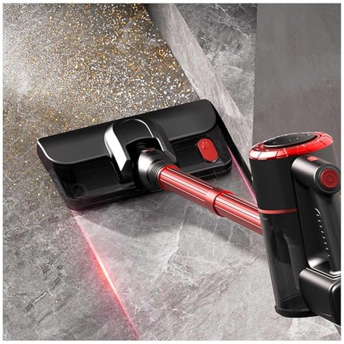 MeLtor Aspira E Lava Pavimenti Casa 5 in 1 Portatile, 400ml Serbatoio, Aspira E Lavapavimenti Senza Fili Leggero Versatile Scopa a Vapore Senza Fili per Pulizia Domestica/Peli Animali,Red