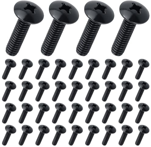 JYNVO 40 tornillos M4 x 16 mm con cabeza semicircular y hexágono interior, tornillos de acero inoxidable, con llave hexagonal interior, color negro, aptos para el montaje de muebles y carpintería