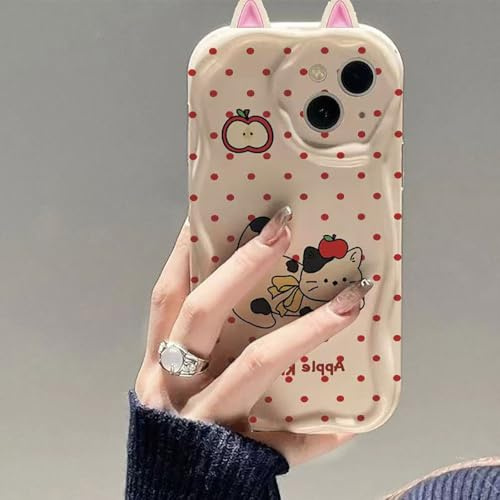 Compatibile con OnePlus Nord CE 3 Lite 5G/Nord N30 5G Muster Puntegge Mela Gatto Cornice Onde Custodia TPU Antishock Cellulare