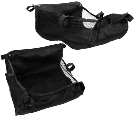 Kinderwagen Aufbewahrungsbehälter, Schwarz, Oxford Stoff | Großes Fassungsvermögen, Leicht und Einfach zu Montieren, 2 Stück Packung für Babyutensilien