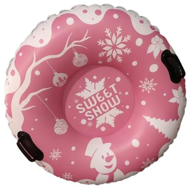 Snörör för vuxna – julsnö uppblåsbar kälke | halkfri ring med handtag | För användning utomhus på vintern på gångvägar vid poolen och för möten och