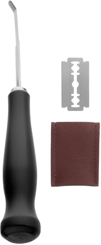 ZUNOXAZ Coltelli per Pane con Manico Ergonomico Nero Strumenti per Taglio e Modellatura Impasto Trimmer per Panettieri Professionisti e Amatoriali Accessori Pratici per Forno e Cucina