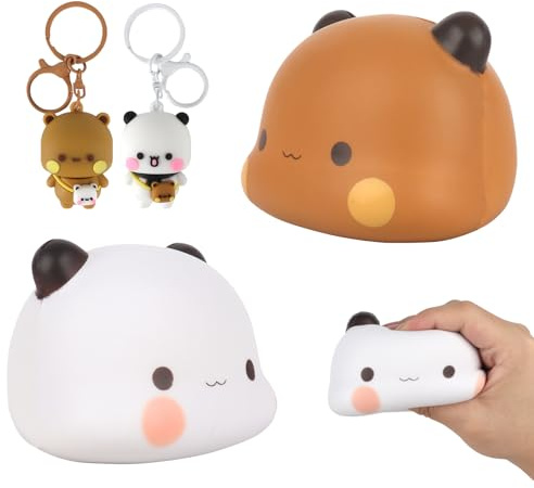 XUXLEKK Giocattolo Antistress, 2 Pezzi Bubu Dududu Giocattoli Antistress Signore Bubu Dudu Portachiavi, Antistress Bambini, Squeeze Toys, Antistress Giocattolo per Bambini E Adulti