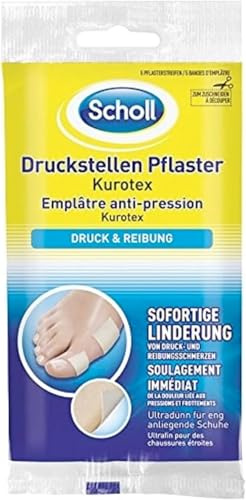 Scholl Druckstellen Pflaster Extra Weich - Zum Schutz vor Reibung und Druck, Schutzpolster, Ideal für Sport, Wander- und Skischuhe, Blasenpflaster passend für Ferse und Zehen zugeschnitten,Wasserfest