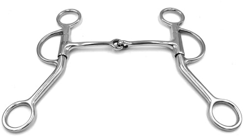 Equine Smile ES0268 Gebiss Westerngebiss Western Snaffle Billy Allen Training Bit Elevator Einfach Gebrochen mit Shanks aus Edelstahl Gebissstärke 8 mm (13.5 cm)