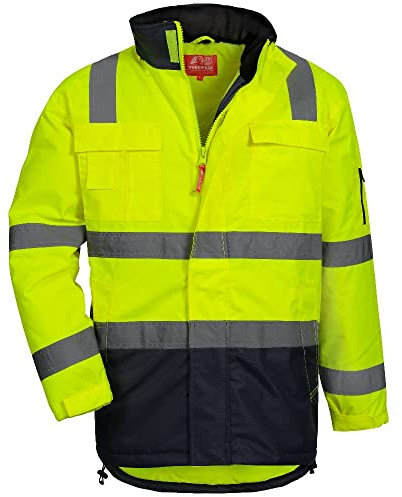 NITRAS Motion Tex Viz 7145 Chaqueta de advertencia - parka de exterior en color de advertencia para el trabajo - amarillo neón - 4XL