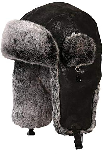 Insun Unisex Wintermütze Fliegermütze Trappermütze mit Kunstleder Fellmütze Herren Russenmütze