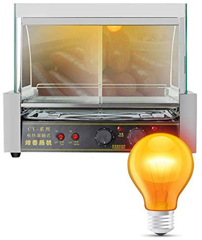 Fayelong Hot Dog Grill/korv grillspis maskin 18 Hot Dog 7 Roller kommersiell/hushåll varuutrustning rostfritt stål 1000 W