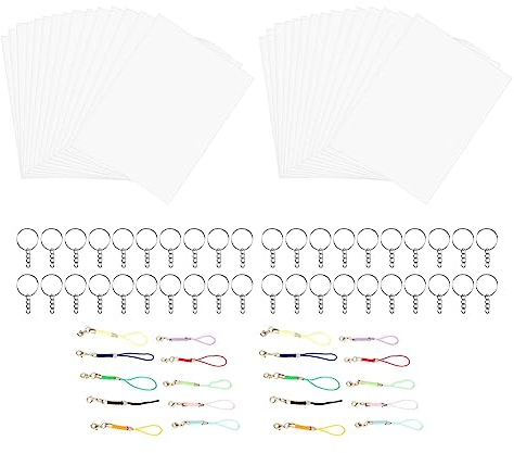 Hlsicnalm Shrink Plastic Sheet Sheets Paper Kit with Clear Heat Shrinky Art Film Dinks Paper Keychains Replacement