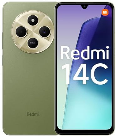 XIAOMI Redmi 14C 4G Green Smartphone 4+128GB, 2.0GHz,6.88 display, stylish design, 50MP AI dual camera, Massive 5160mAH battery,18W fast charging (UK Version + 2 Years Warranty+no in-box charger)