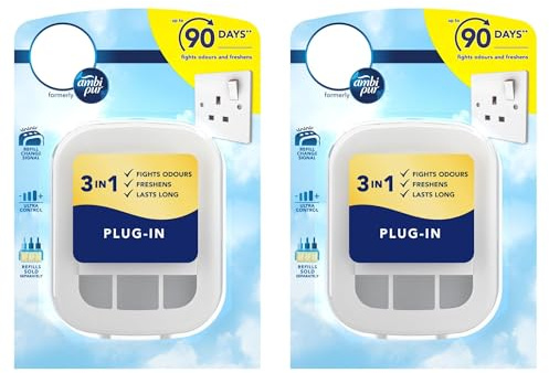 Febreze Ambi Pur 3Volution Air Freshener Plug-in Diffuser Device, Ultra Control, 90 Days Freshness, Case Only, Pack of 2